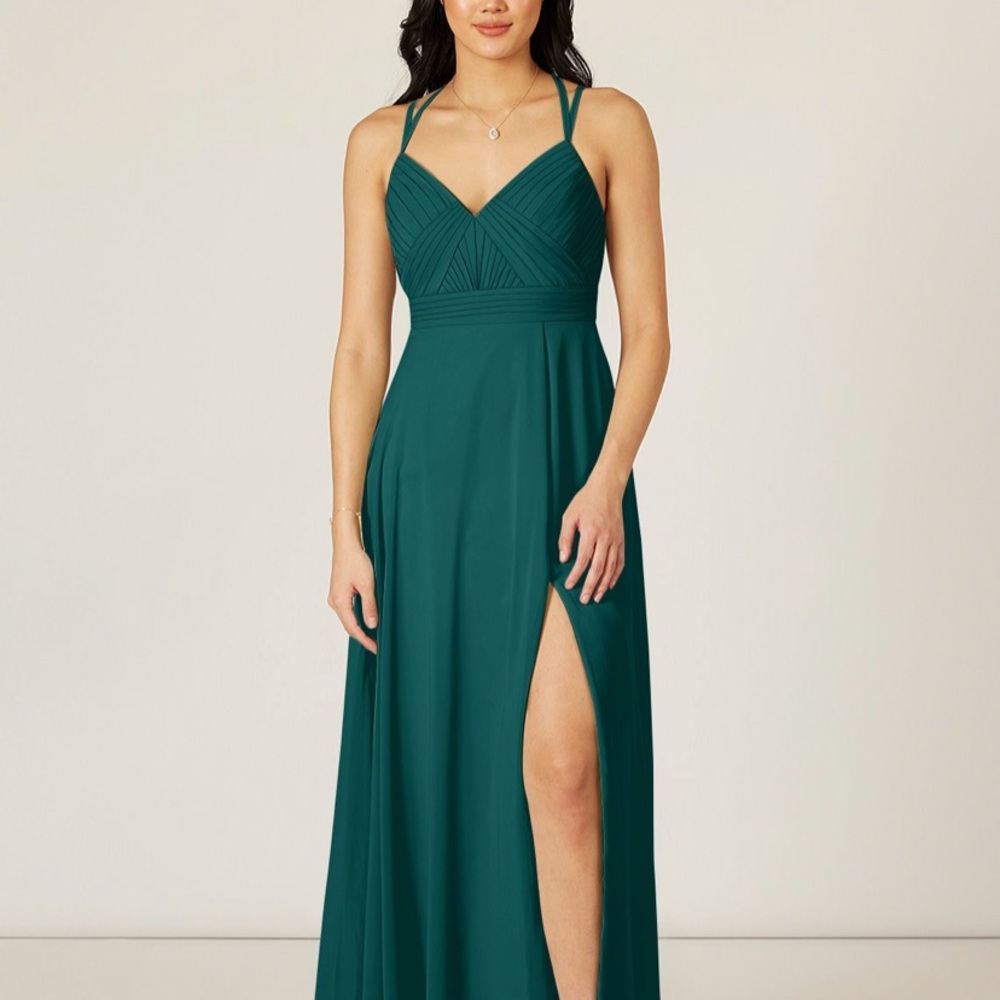 Azazie Aubrey Bridesmaid dress in Peacock, size A6!